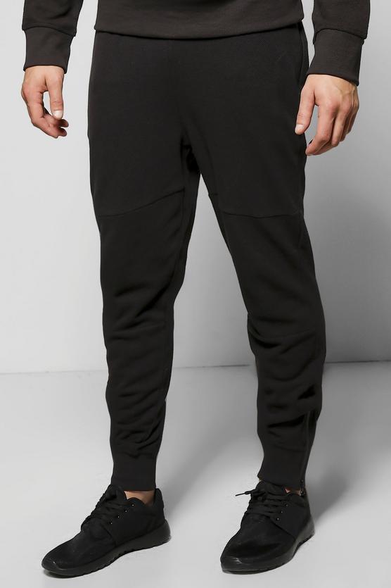 Skinny Fit Waffle Joggers with Zip Cuff